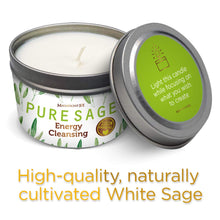 Load image into Gallery viewer, MAGNIFICENT101 Pure White Sage Smudge Candle for House Energy Cleansing, Banishes Negative Energy I Purification and Chakra Healing - Natural Soy Wax Tin Candle (Pure White Sage, 6 oz)