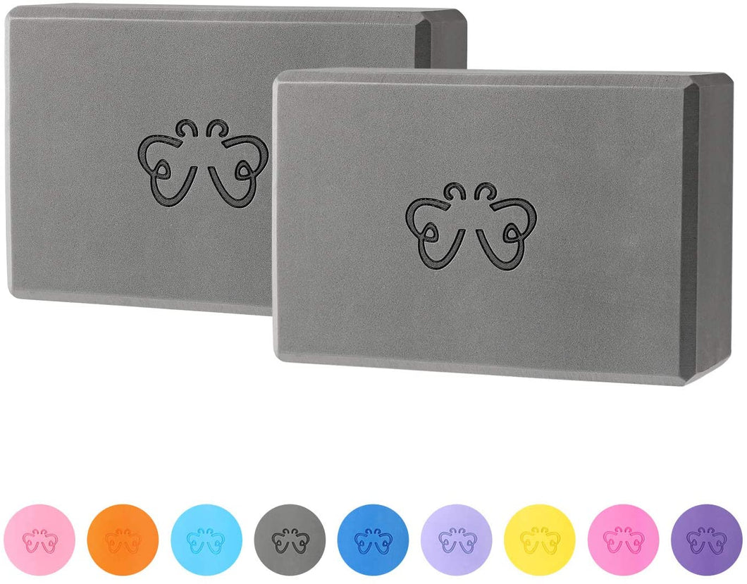 Yoga Blocks 2 Pack for Women Home Yoga Beginners Practices Class Studio Accessories,Pilates, Meditation,High Density EVA Non-Slip Surface Soft and Light